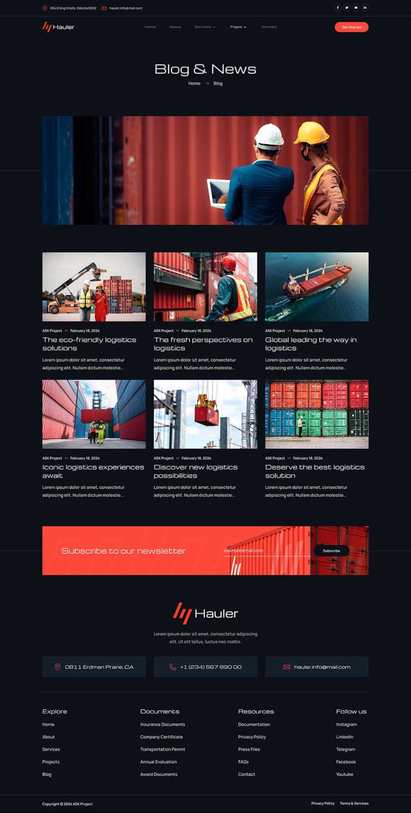 Blog — Hauler - Cargo & Logistic Elementor Template