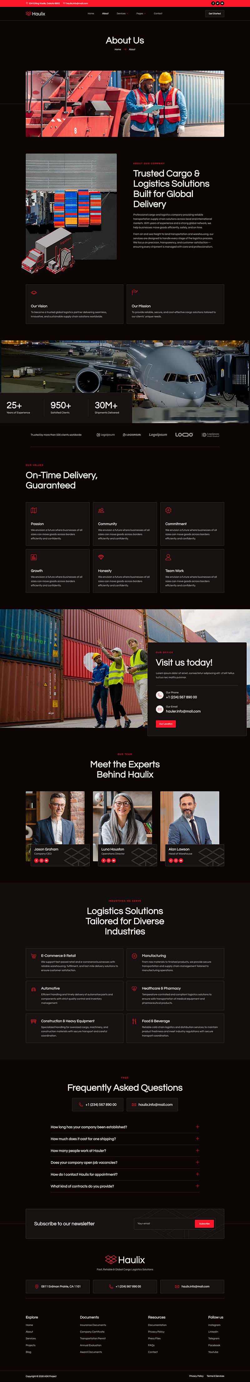 About — Haulix - Cargo & Logistic Services Elementor Template