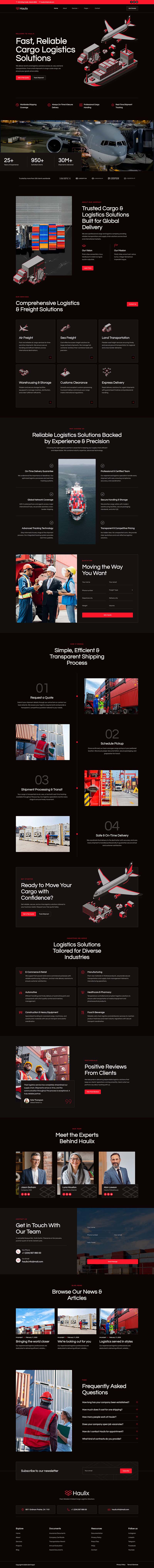 Home — Haulix - Cargo & Logistic Services Elementor Template