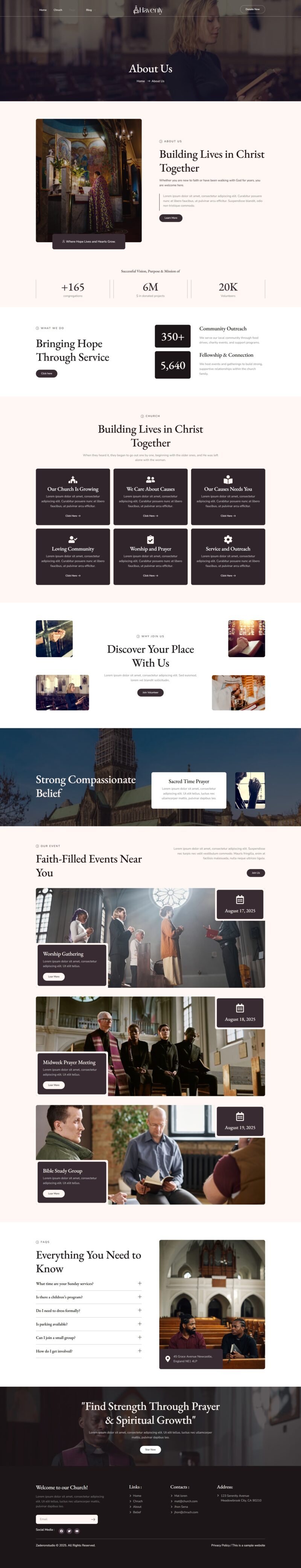 About Us — Havenly - Modern Church & Religion Elementor Template