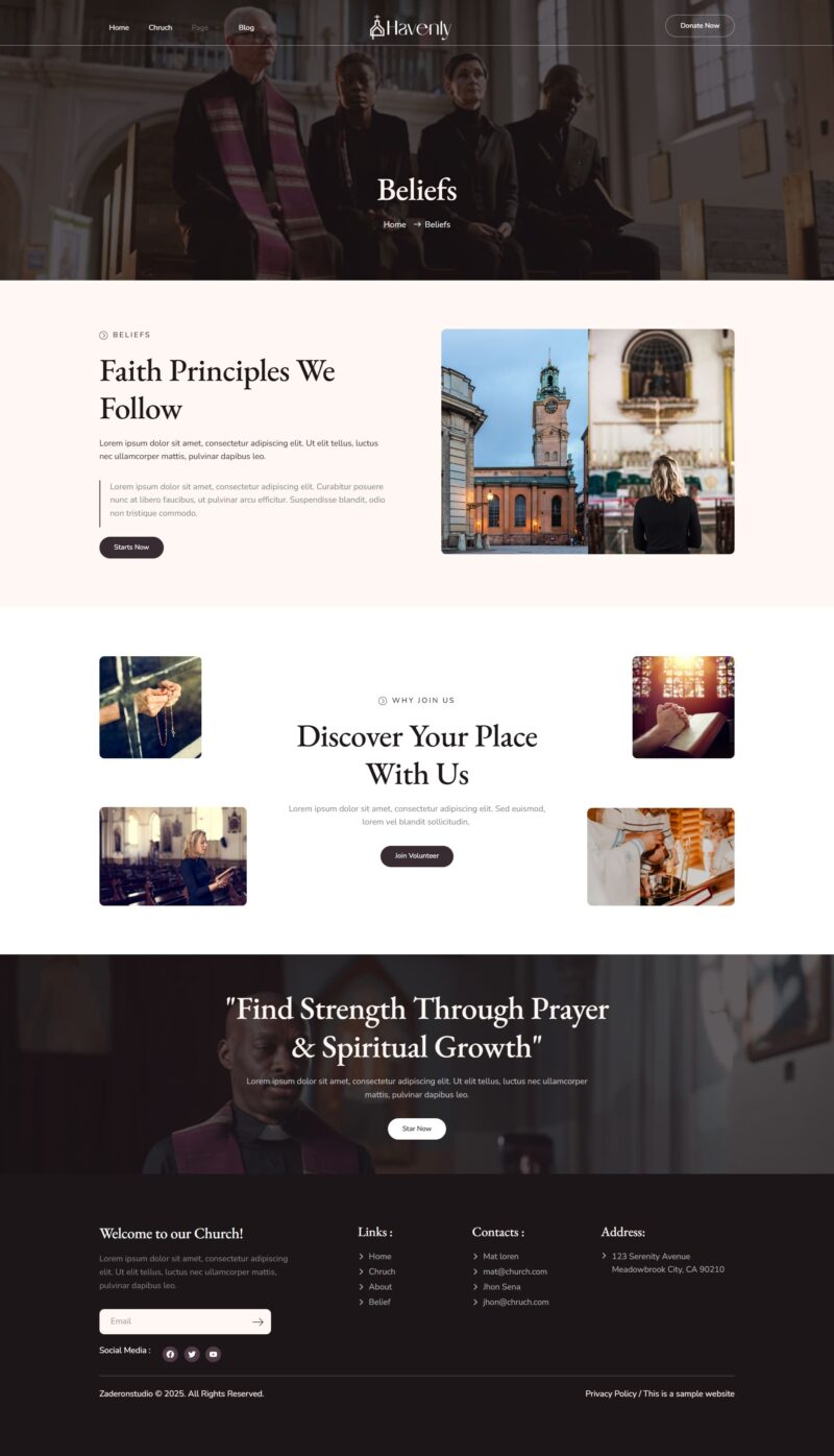Beliefs — Havenly - Modern Church & Religion Elementor Template