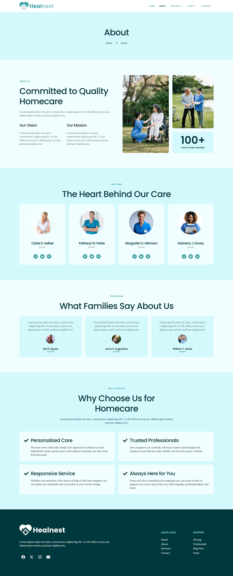 About — Healnest - Home Care Services Elementor Template