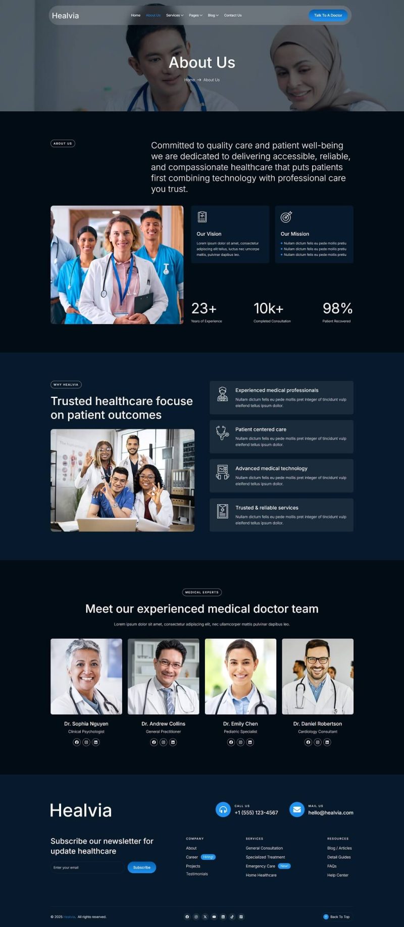 About Us — Healvia - Healthcare & Medical Services Elementor Template