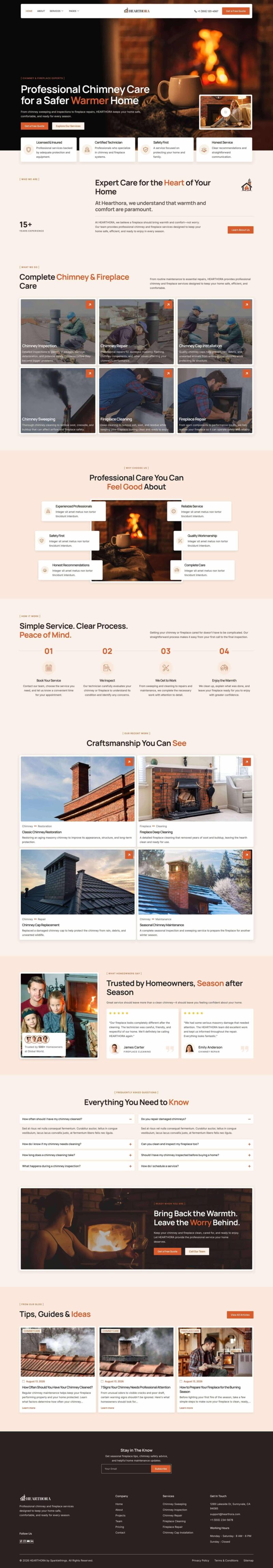 Home — Hearthora - Chimney & Fireplace Services Elementor Template