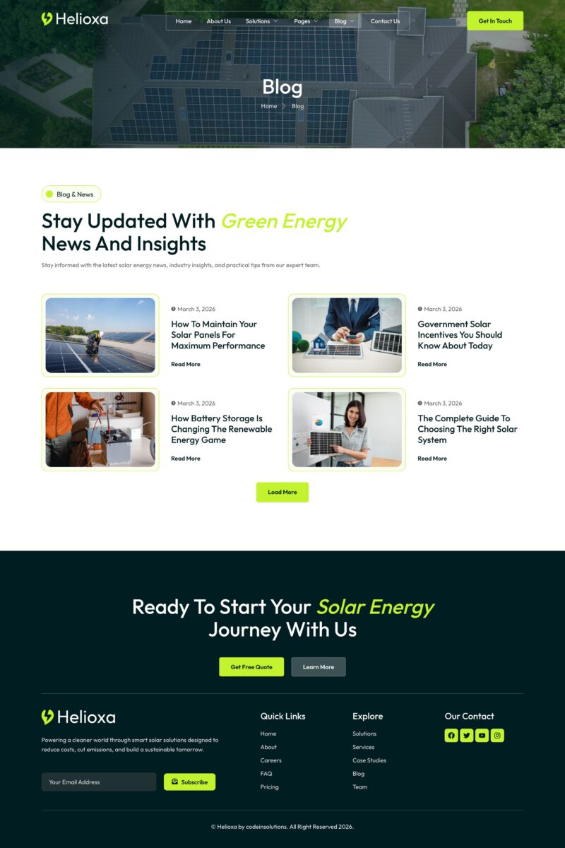 Blog — Helioxa - Solar & Green Renewable Energy Elementor Template