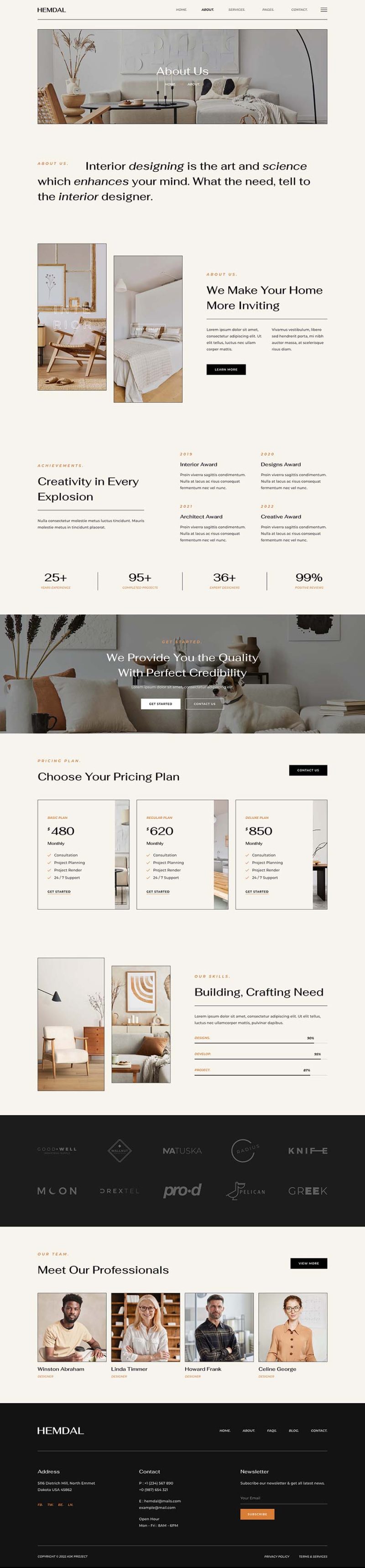 About — Hemdal - Interior Design & Architecture Elementor Template