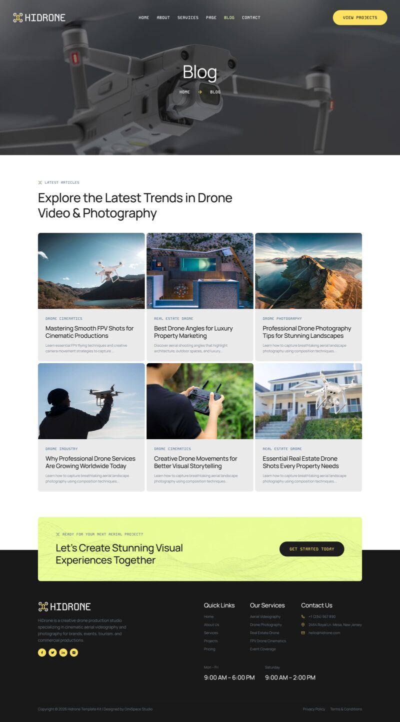 Blog — Hidrone - Drone Aerial Video & Photography Elementor Template