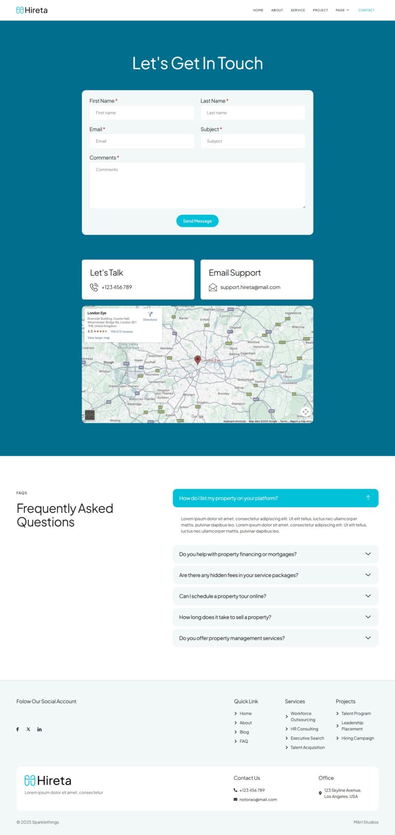 Contact — Hireta - Human Resource & Recruitment Agency Elementor Template