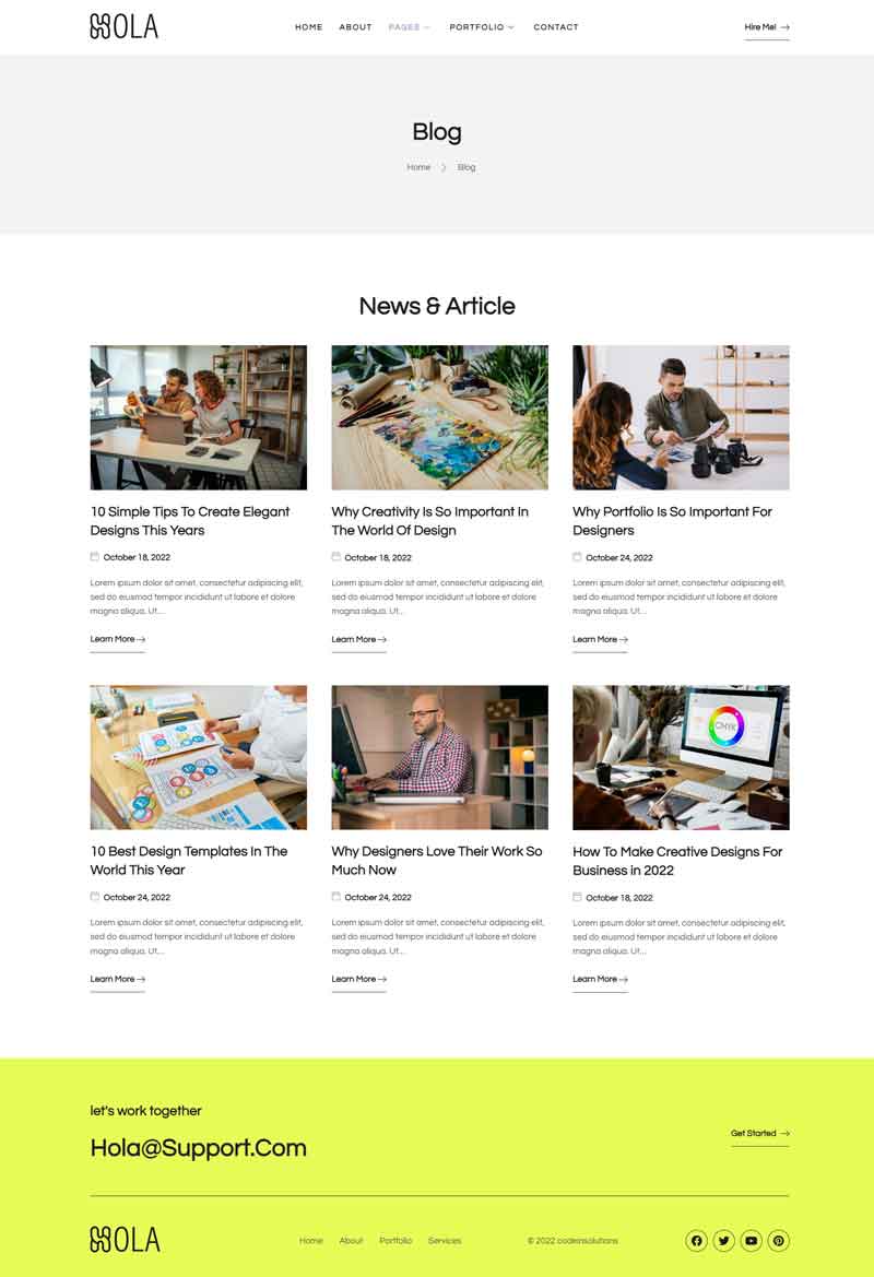 Blog — Hola - Personal Portfolio Elementor Template