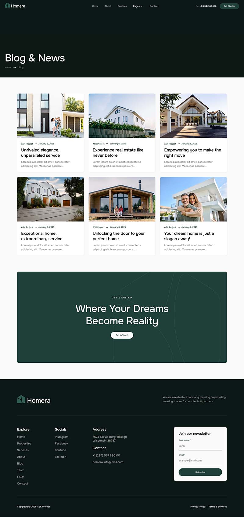 Blog — Homera - Real Estate & Property Elementor Template