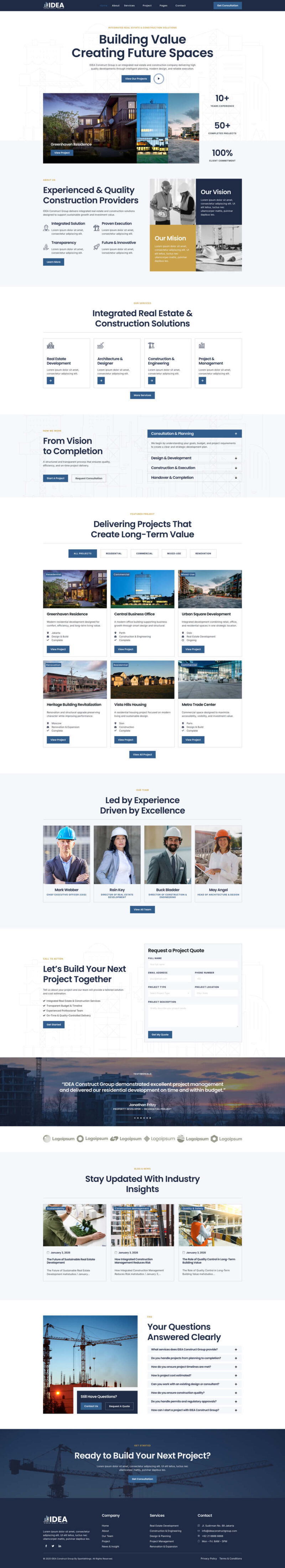 Home — Idea - Real Estate & Construction Group Elementor Template