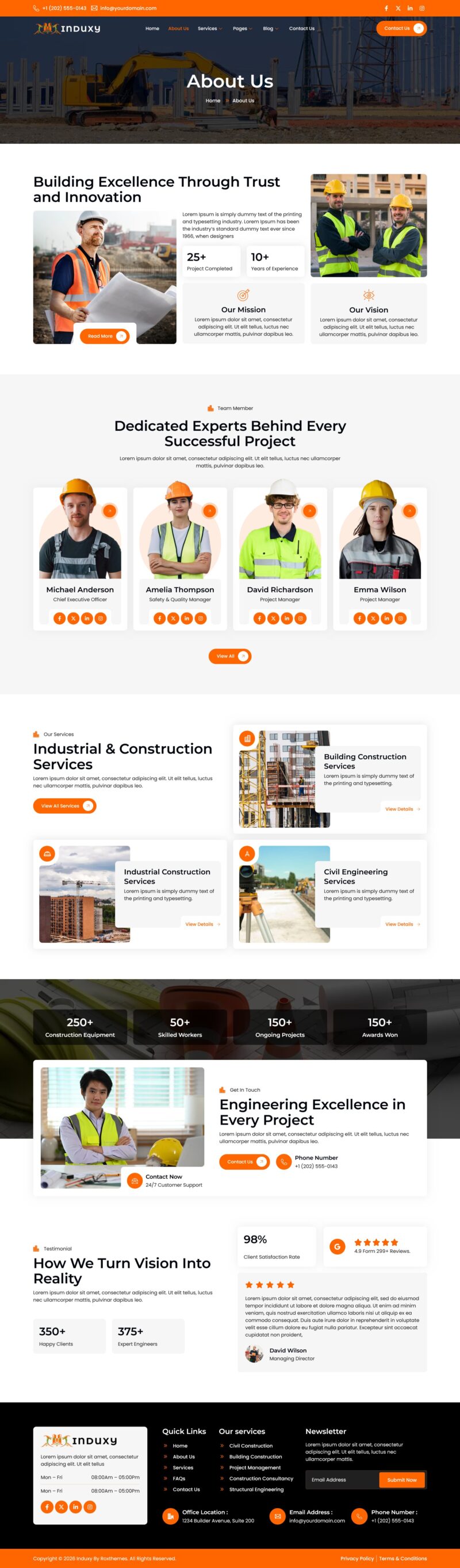 About Us — Induxy - Construction & Industry Elementor Template