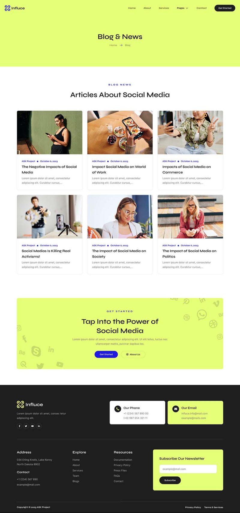 Blog — Influce - Marketing Agency & Influencer Elementor Template