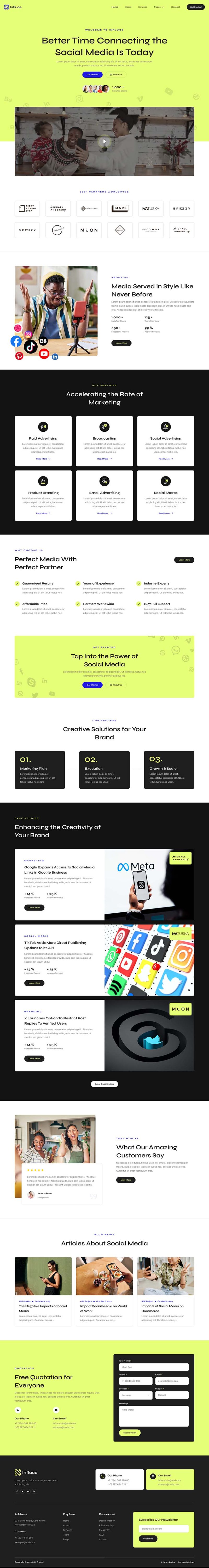 Home — Influce - Marketing Agency & Influencer Elementor Template