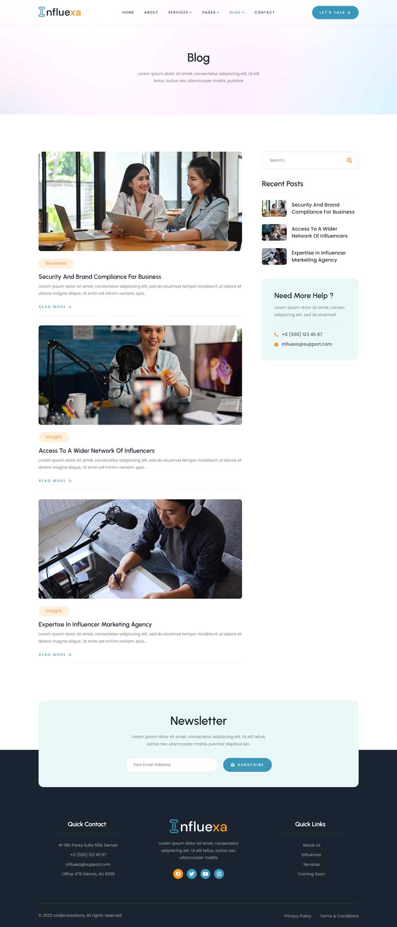 Blog — Influexa - Influencer Marketing Agency Elementor Template