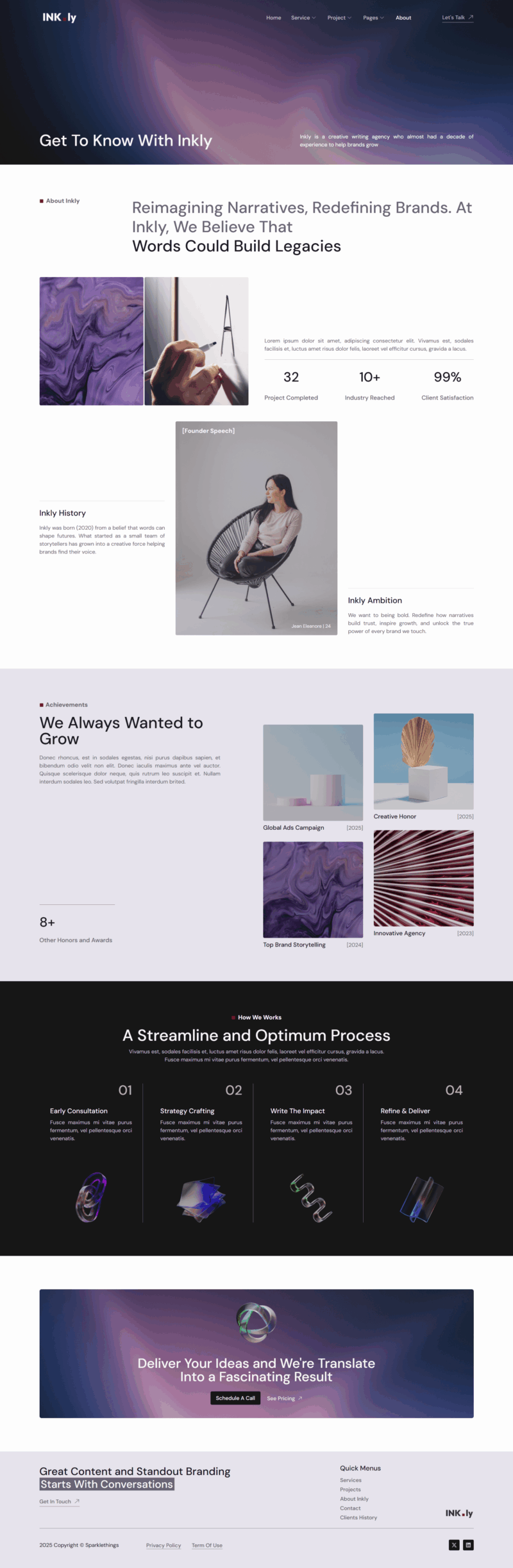 About — Inkly - Content Writing Service Agency Elementor Template