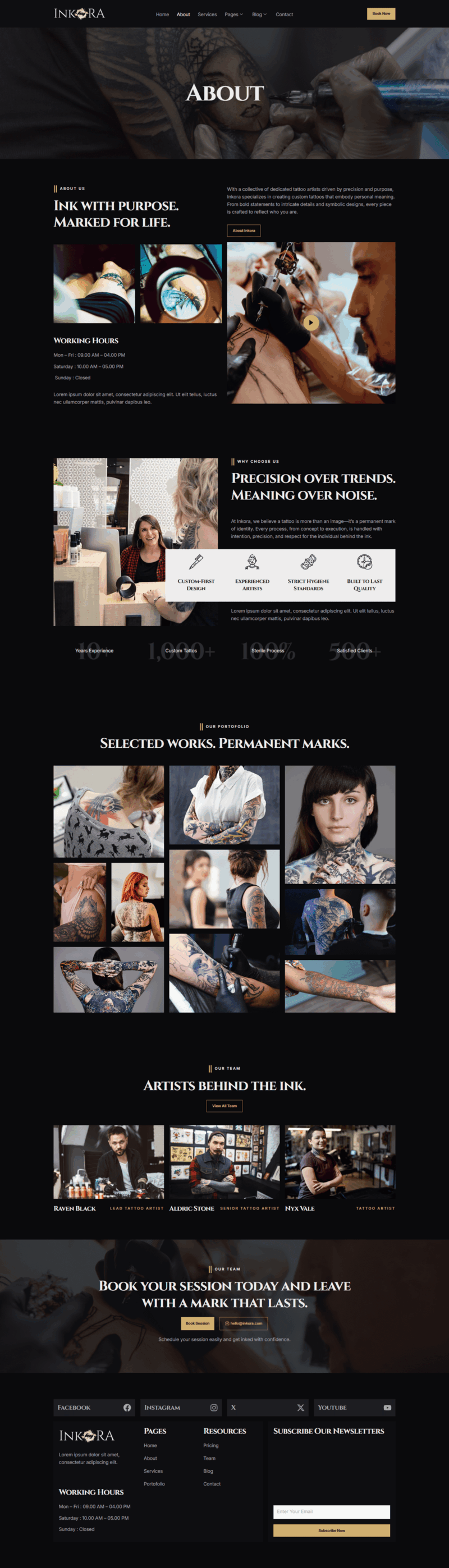 About — Inkora - Tattoo Studio Elementor Template