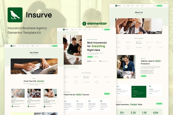 Insurve - Insurance Business Agency Elementor Template — Elementor template kit cover
