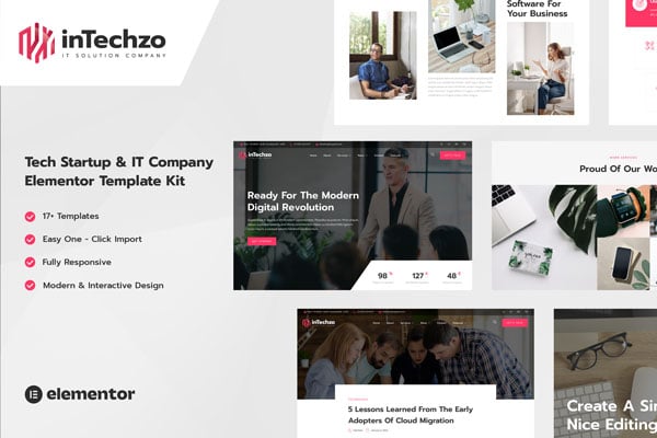 inTechzo - Startup & IT Company Elementor Template — Elementor template kit cover