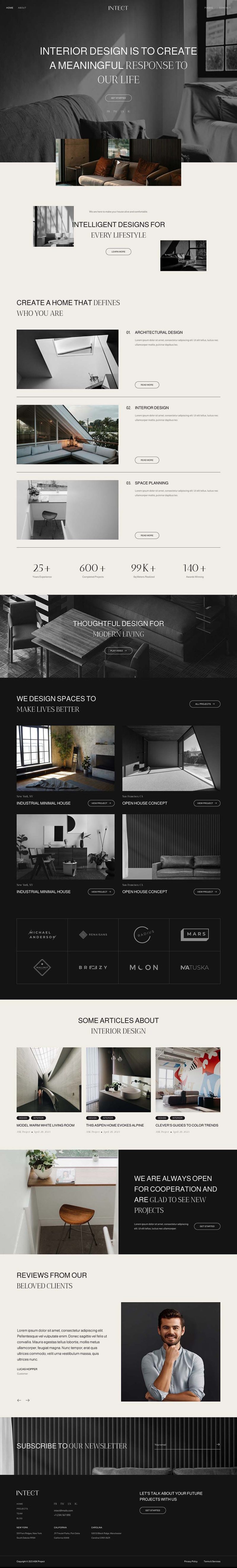 Home — Intect - Interior Design & Architecture Elementor Template