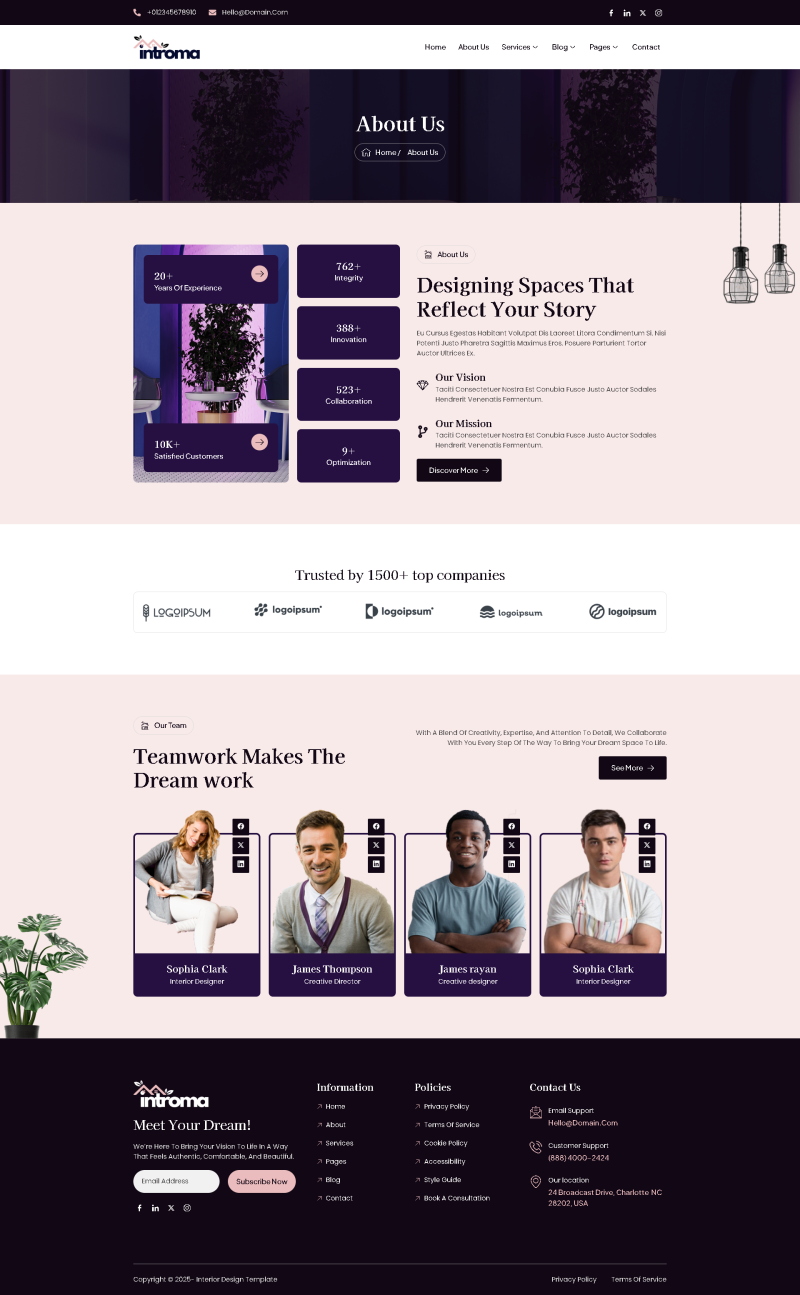About Us — Introma - Interior Design & Architecture Elementor Template