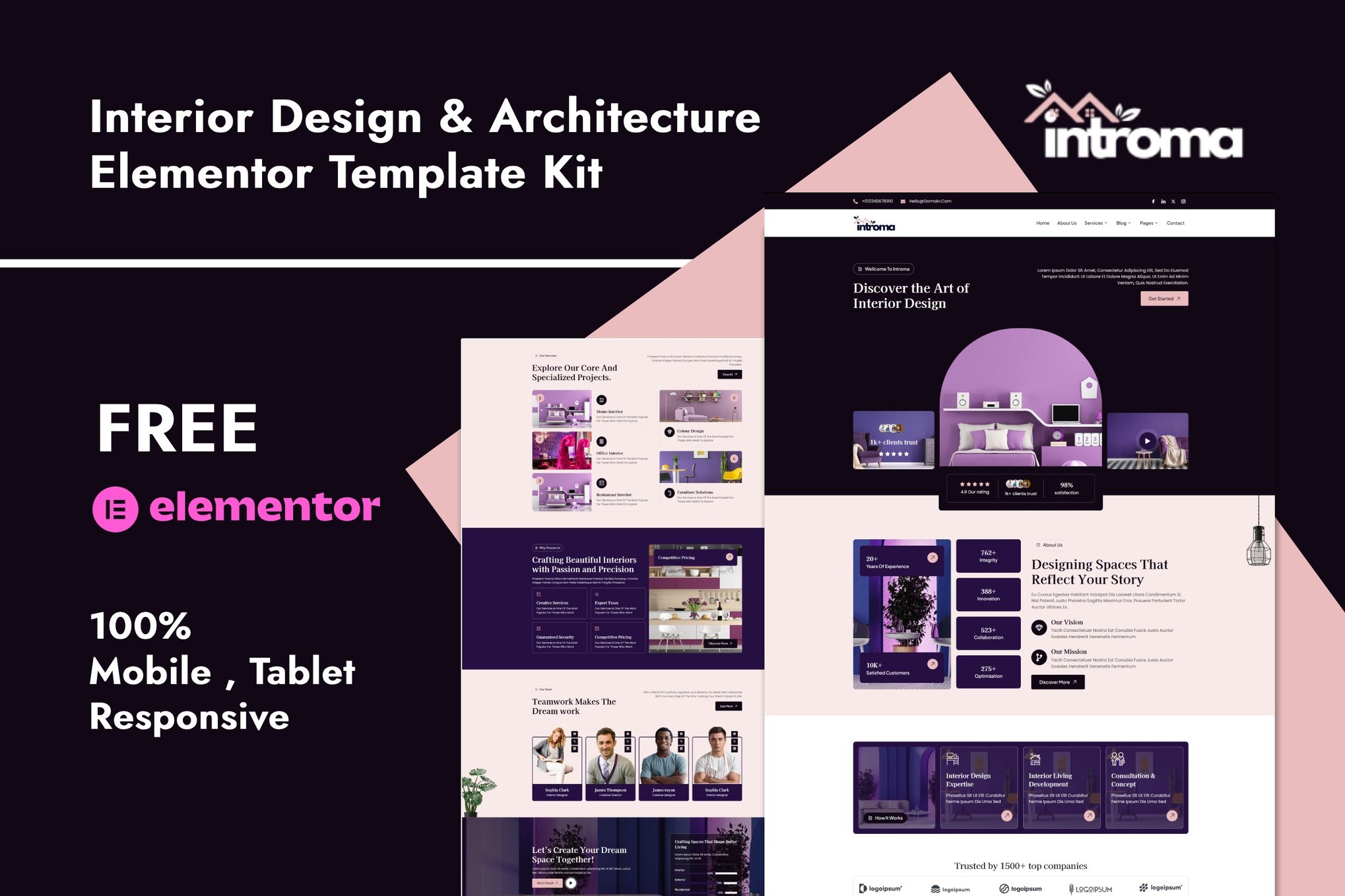 Introma - Interior Design & Architecture Elementor Template — Elementor template kit cover