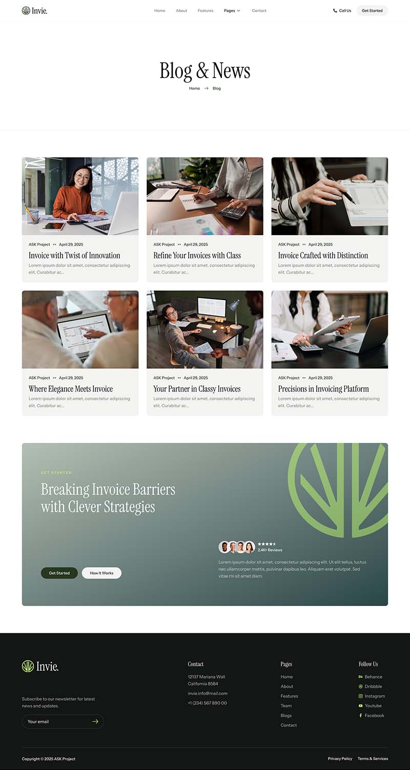 Blog — Invie - Invoicing Platform & SaaS Elementor Template