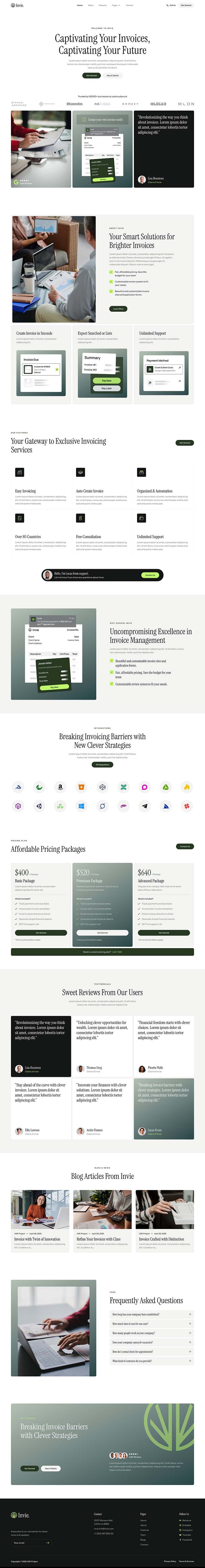 Home — Invie - Invoicing Platform & SaaS Elementor Template