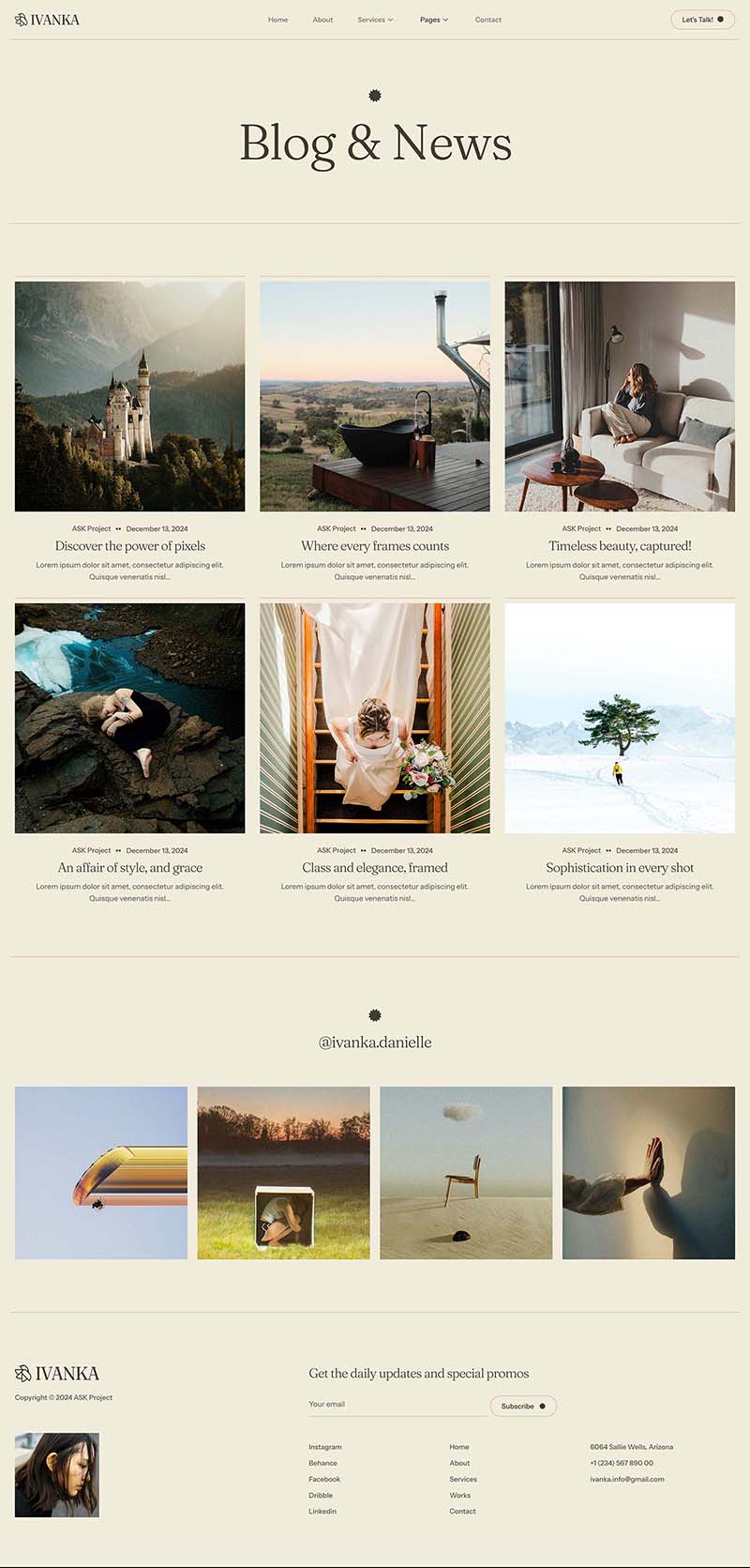 Blog — Ivanka - Photography & Portfolio Elementor Template