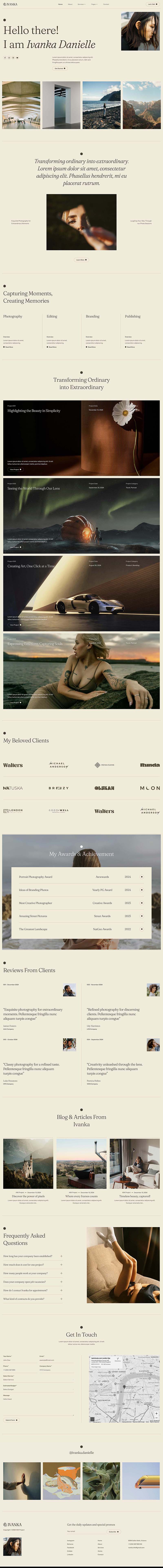 Home — Ivanka - Photography & Portfolio Elementor Template