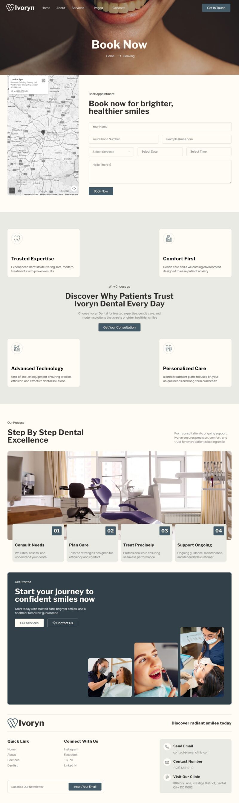 Booking — Ivoryn - Dentist & Dental Care Clinic Elementor Template