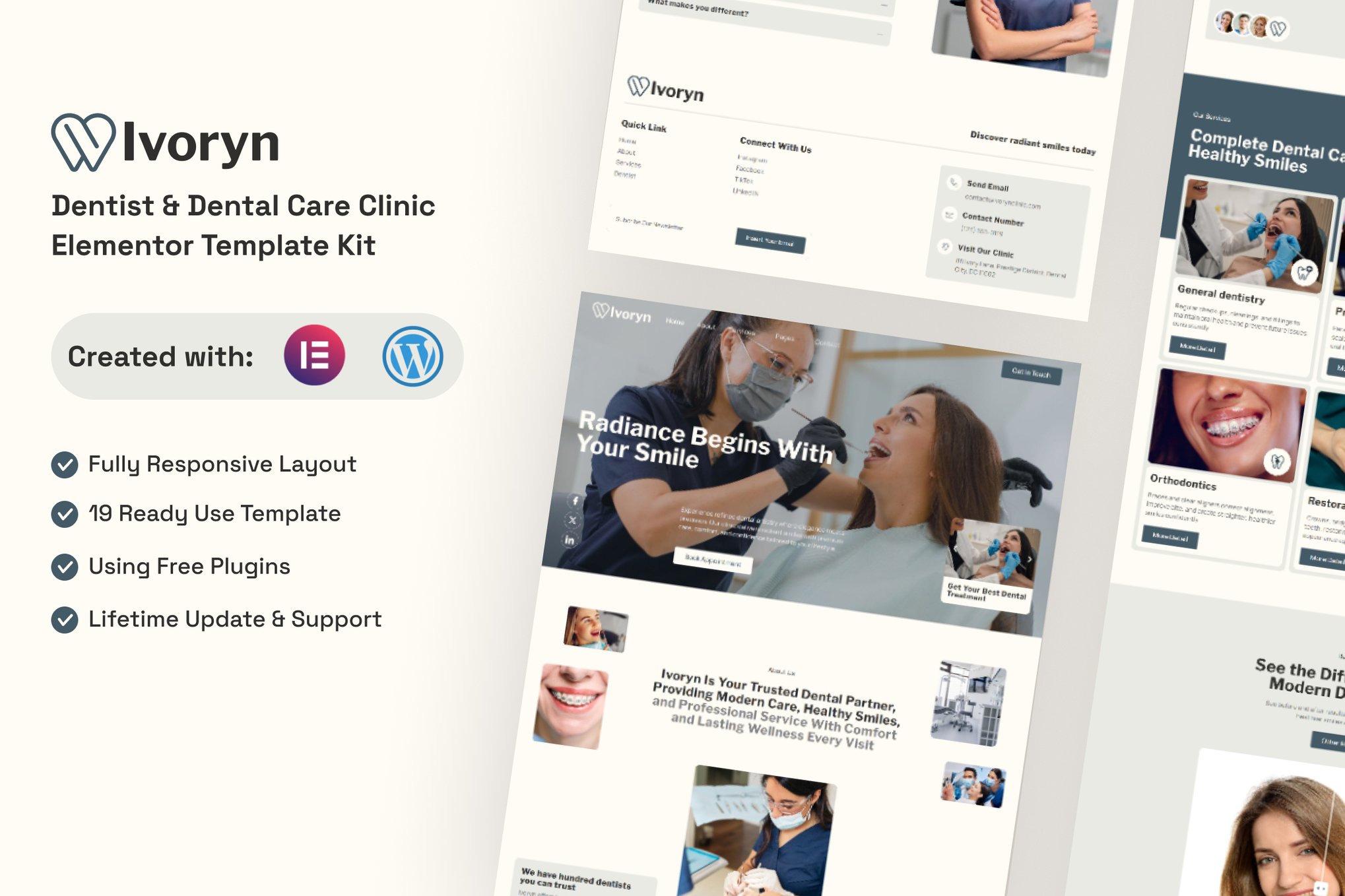 Ivoryn - Dentist & Dental Care Clinic Elementor Template — Elementor template kit cover