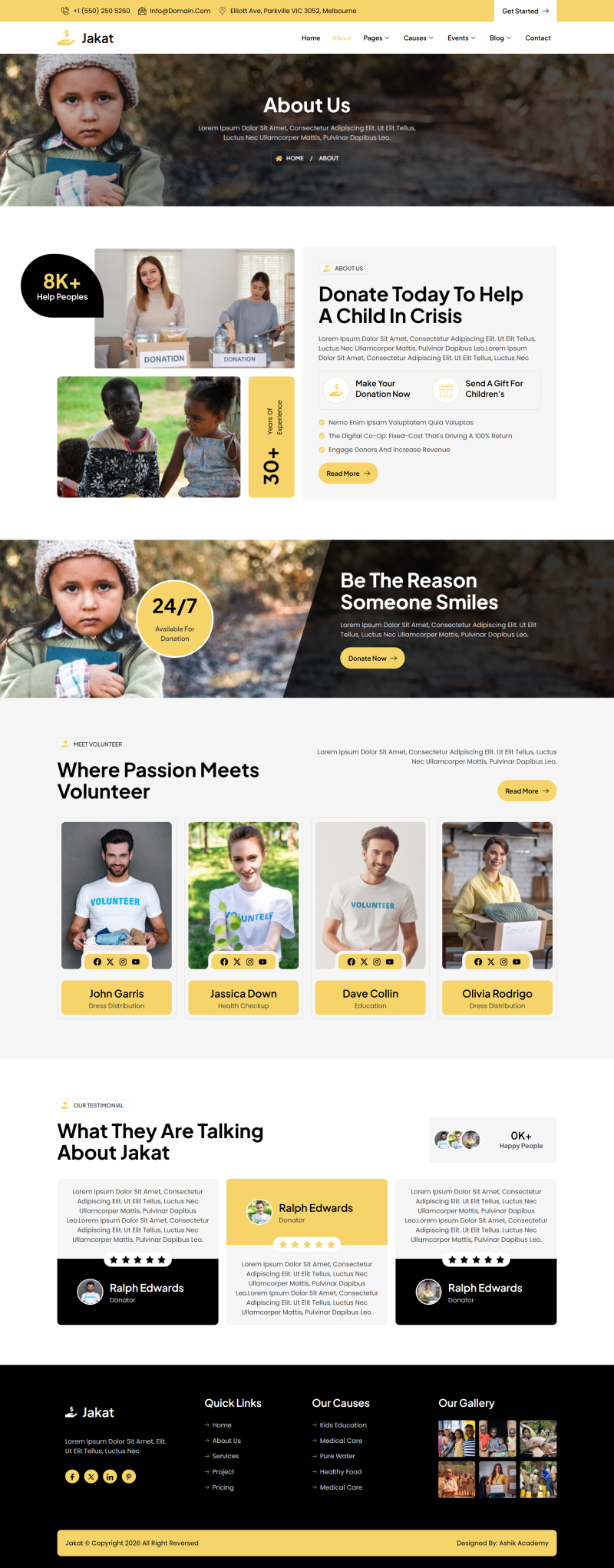 About — Jakat - Charity & Donation Elementor Template