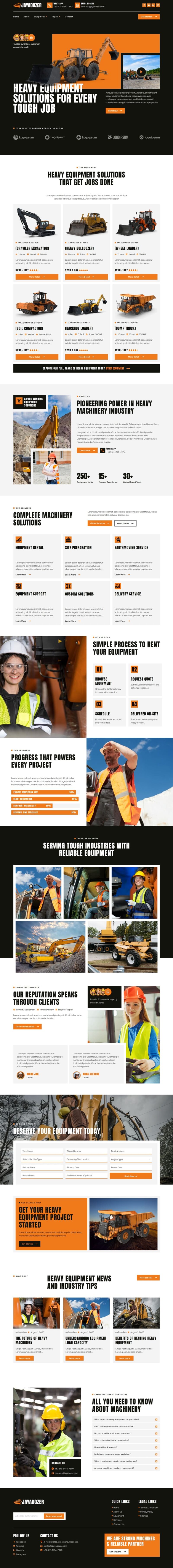 Homepage — Jayadozer - Machinery Heavy Equipment Elementor Template