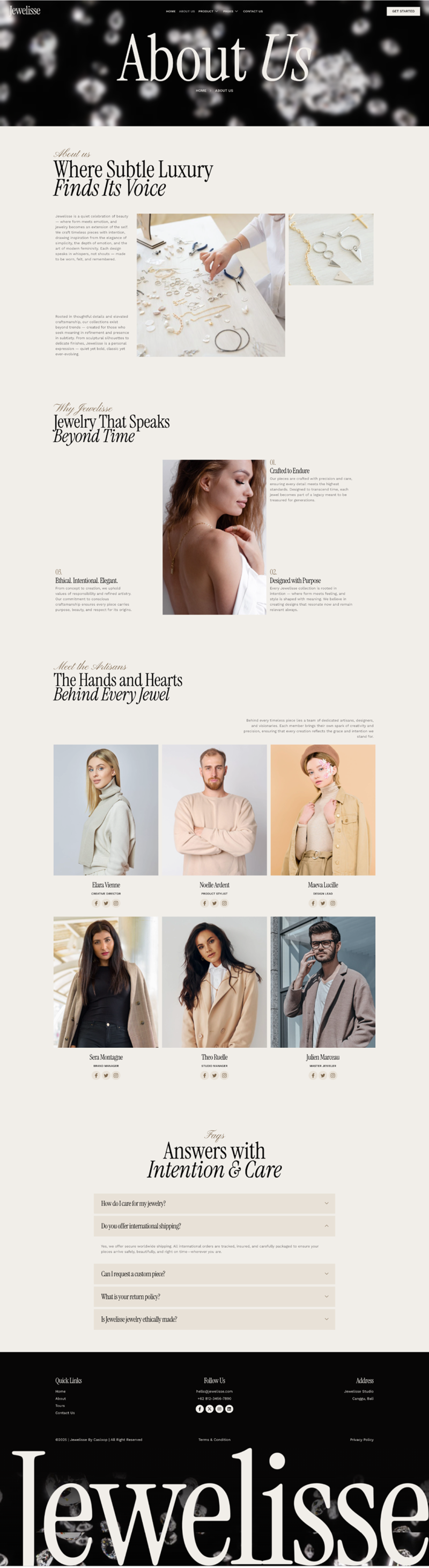 About Us — Jewelisse - Modern Luxury Jewelry Store Elementor Template