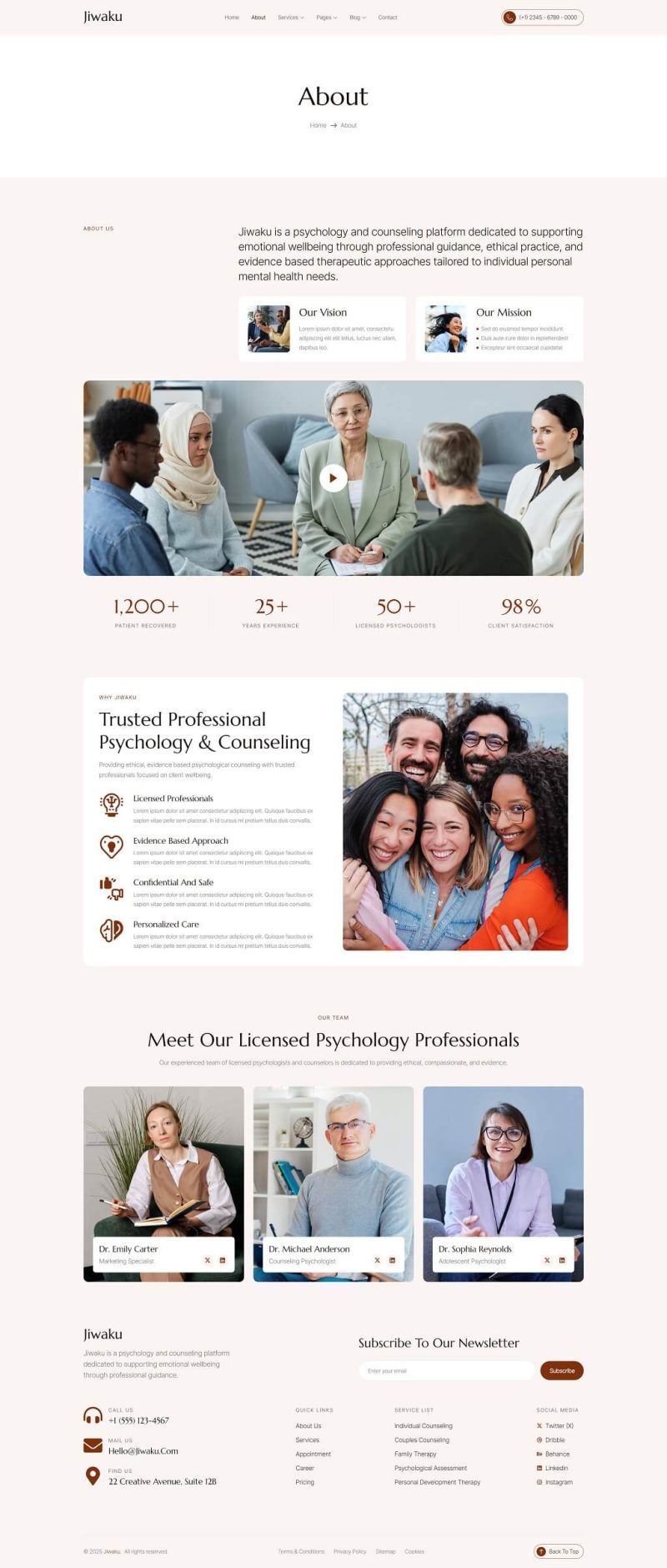 About — Jiwaku - Psychology & Counseling Elementor Template