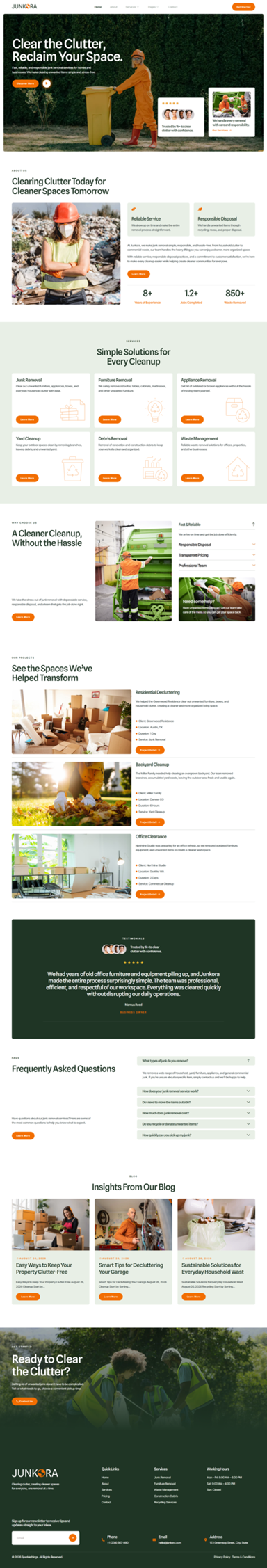 Home — Junkora - Junk Removal & Waste Management Elementor Template