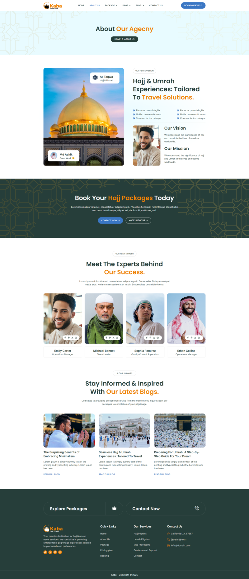 About — Kaba - Umrah & Hajj Tour Travel Elementor Pro Elementor Template