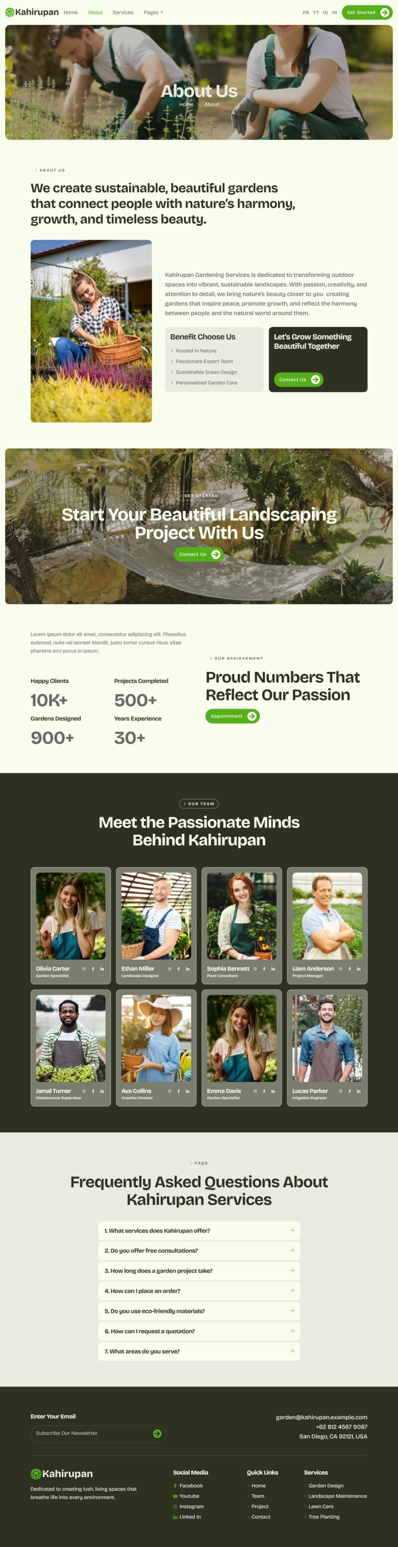 About us — Kahirupan - Landscape & Gardening Elementor Template