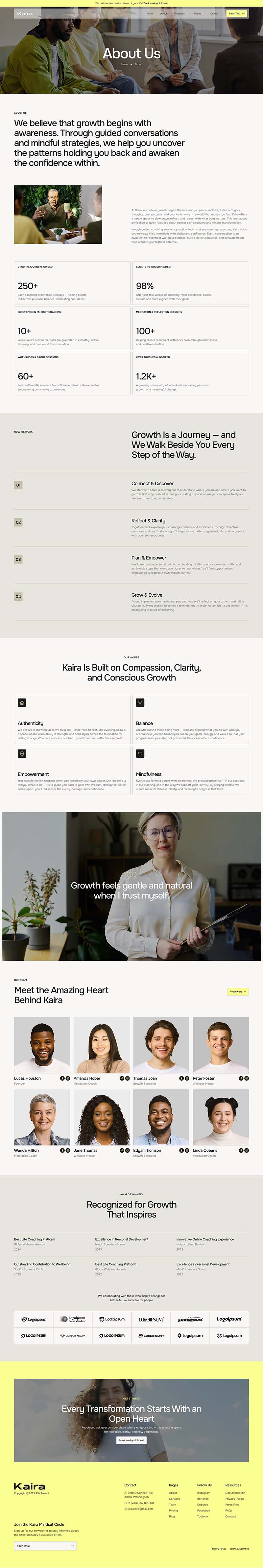 About — Kaira - Life Coach & Self-Growth Elementor Template