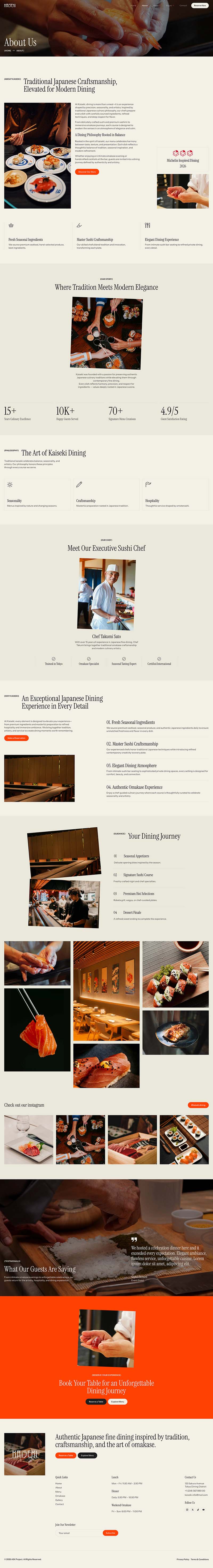 About — Kaiseki – Japanese Sushi Restaurant & Bar Elementor Template
