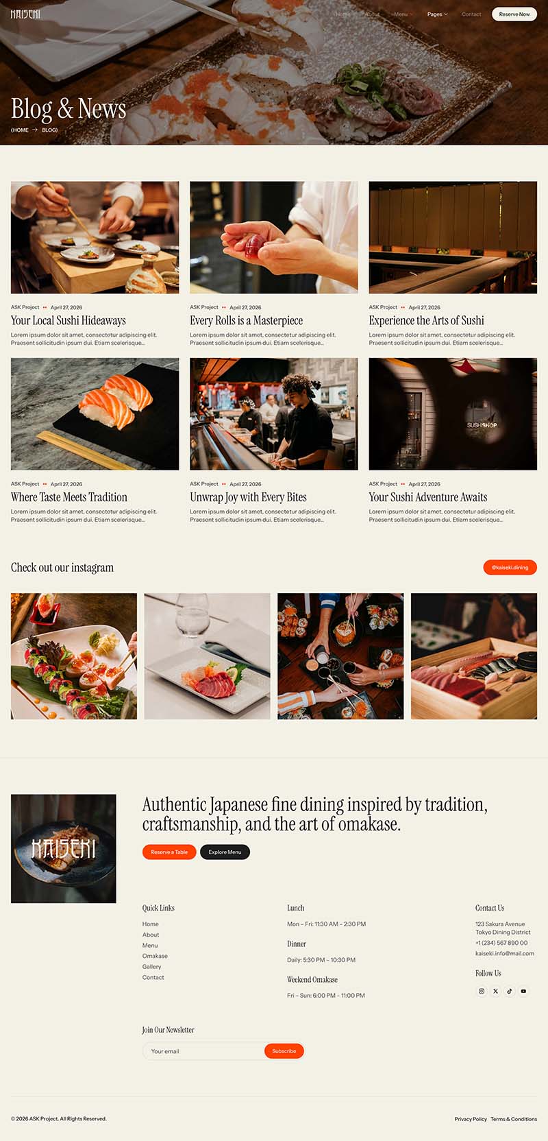 Blog — Kaiseki – Japanese Sushi Restaurant & Bar Elementor Template