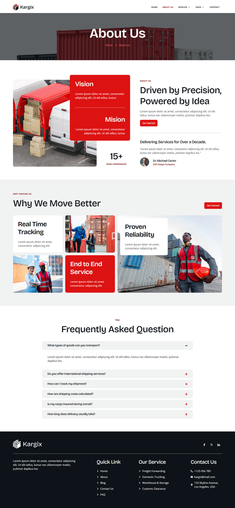 About Us — Kargix - Logistic & Cargo Transportation Elementor Template