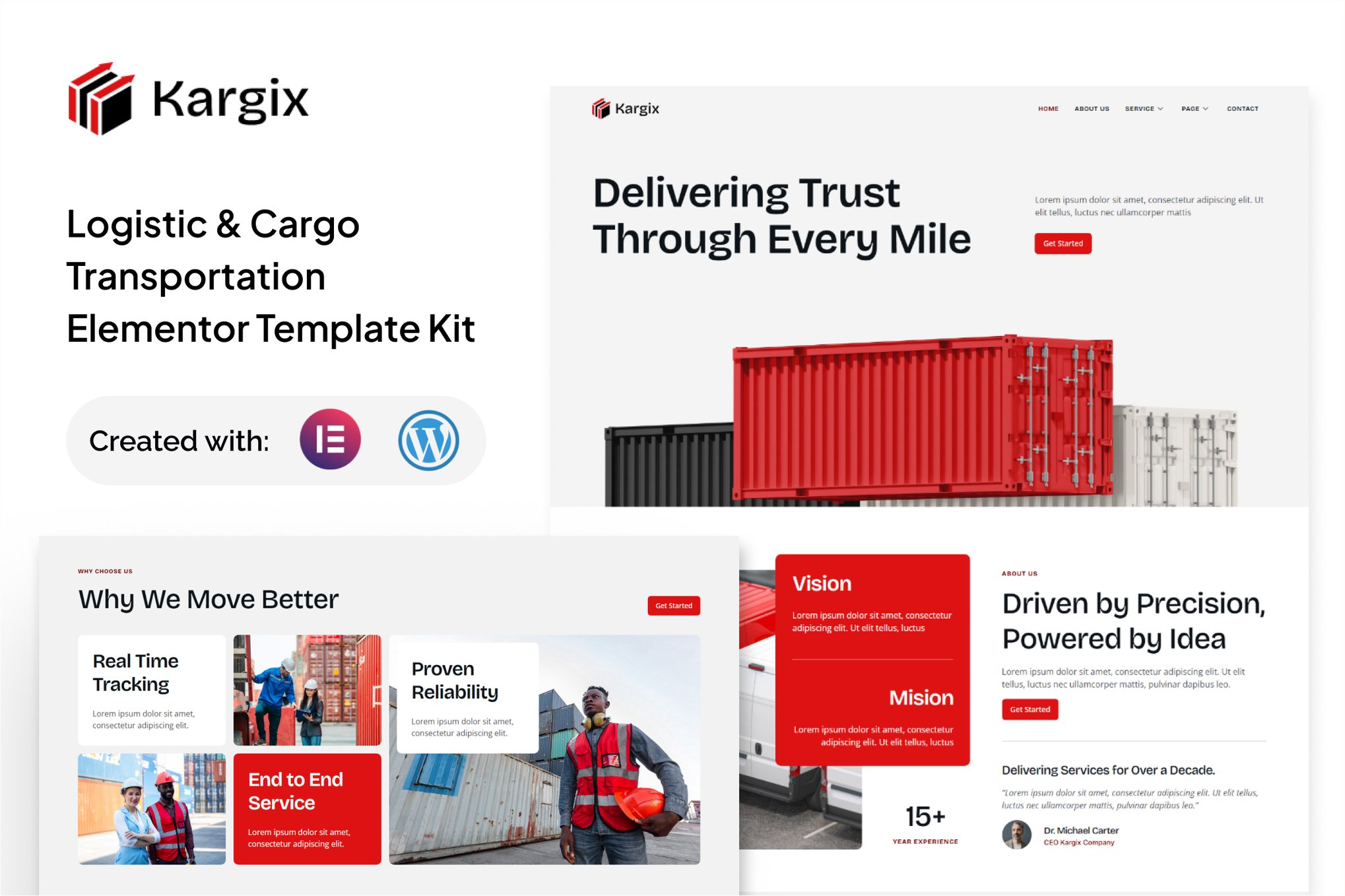 Kargix - Logistic & Cargo Transportation Elementor Template — Elementor template kit cover