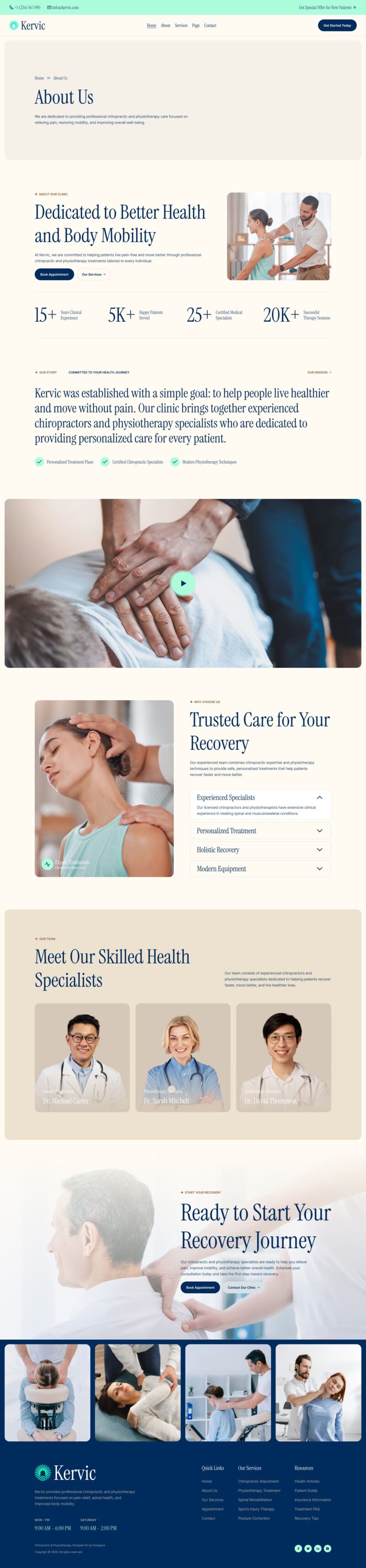 About Us — Kervic – Chiropractic & Physiotherapy Elementor Template
