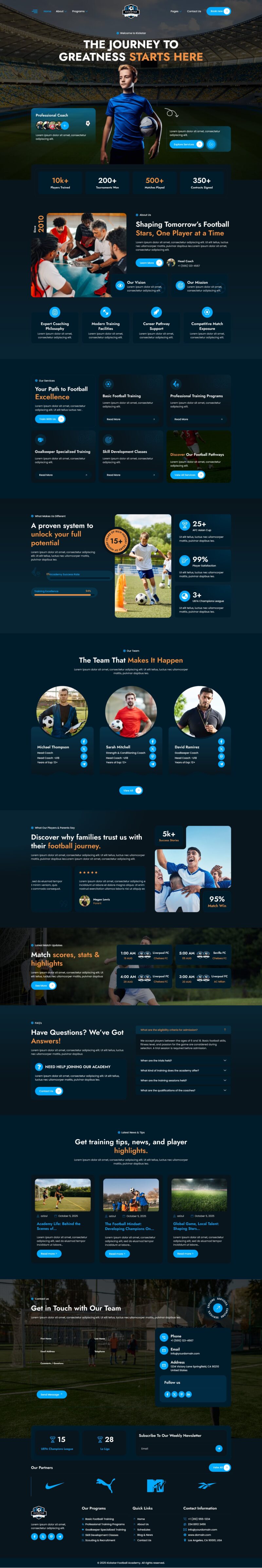 Home — Kickstar - Football Academy Elementor Template