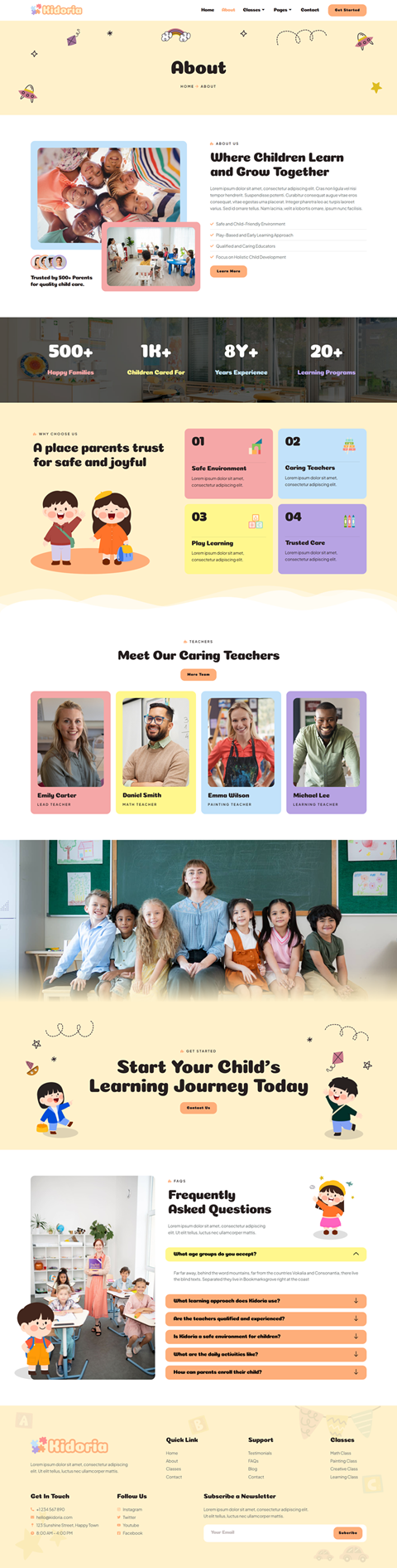 About — Kidoria - Kindergarten & Child Care Elementor Template
