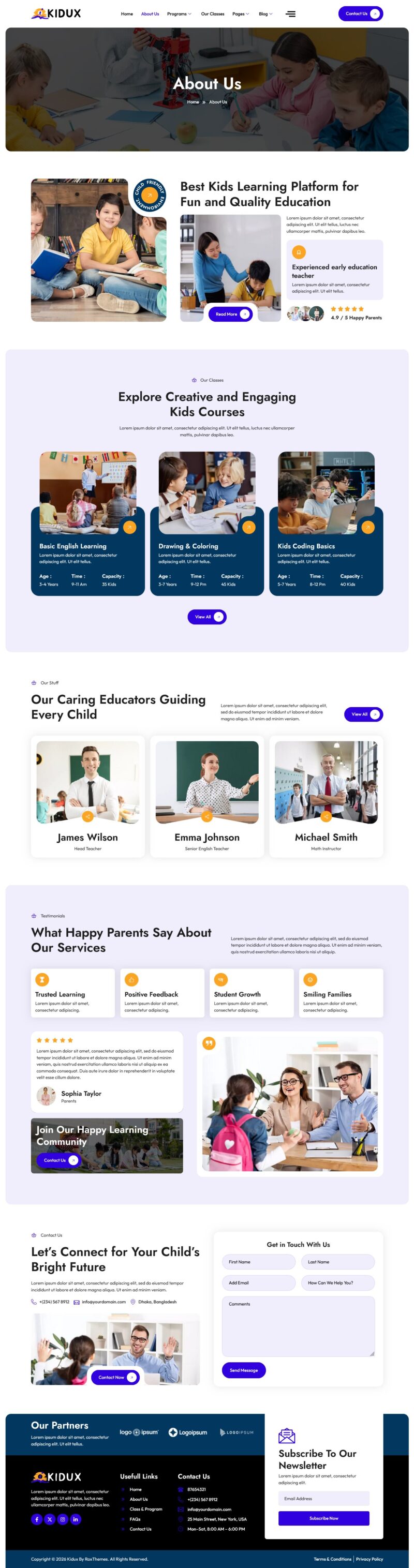 About Us — Kidux - Children Education Elementor Template