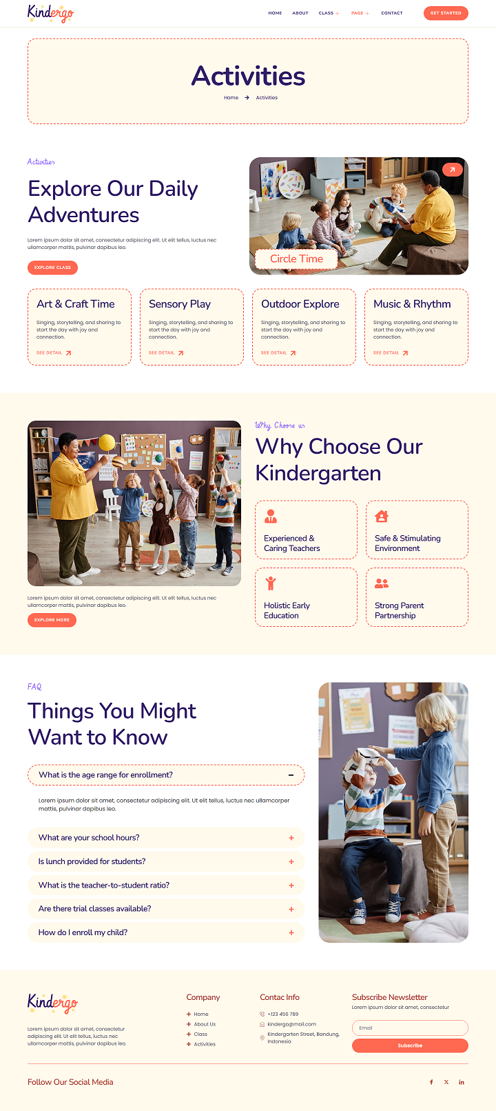 Activities — Kindergo - Kindergarten & School Elementor Template