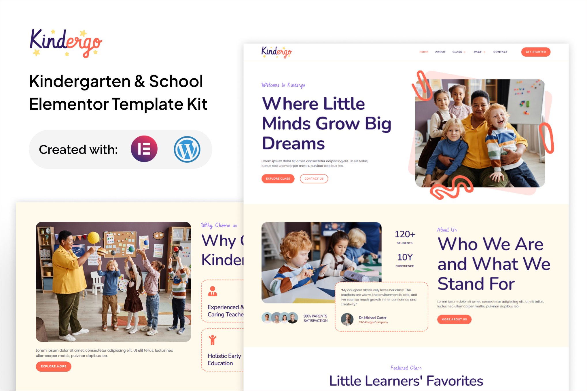 Kindergo - Kindergarten & School Elementor Template — Elementor template kit cover